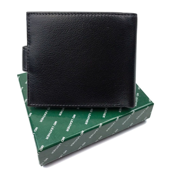 Практичный кошелек из кожи для мужчин MD Leather MD-132-A (JZ6734) черный