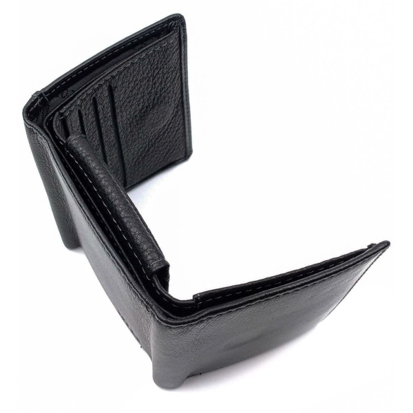 Небольшой мужской кошелек из кожи MD Leather MD-618-A (JZ6740) черный