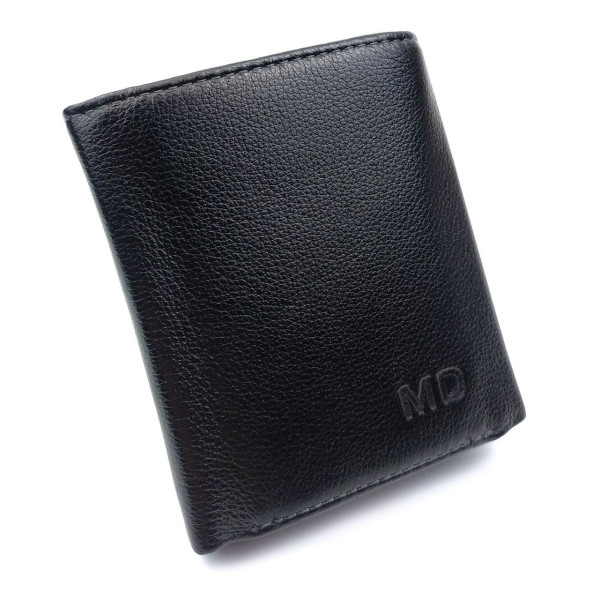 Небольшой мужской кошелек из кожи MD Leather MD-618-A (JZ6740) черный