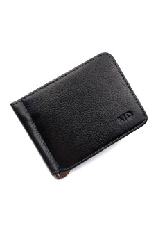Мужское портмоне из кожи с зажимом для денег MD Leather MD-123-22 (JZ6743) черный