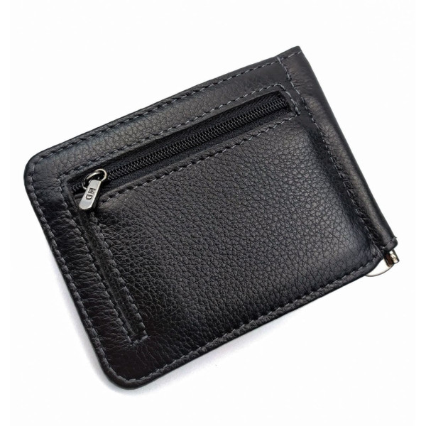 Мужское портмоне из кожи с зажимом для денег MD Leather MD-123-22 (JZ6743) черный