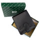 Современный мужской кошелек из кожи MD Leather MD-22-203 (JZ6727) черный