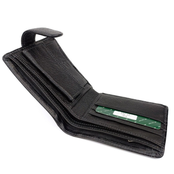 Современный мужской кошелек из кожи MD Leather MD-22-203 (JZ6727) черный