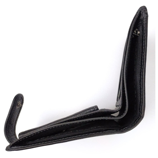 Современный мужской кошелек из кожи MD Leather MD-22-203 (JZ6727) черный