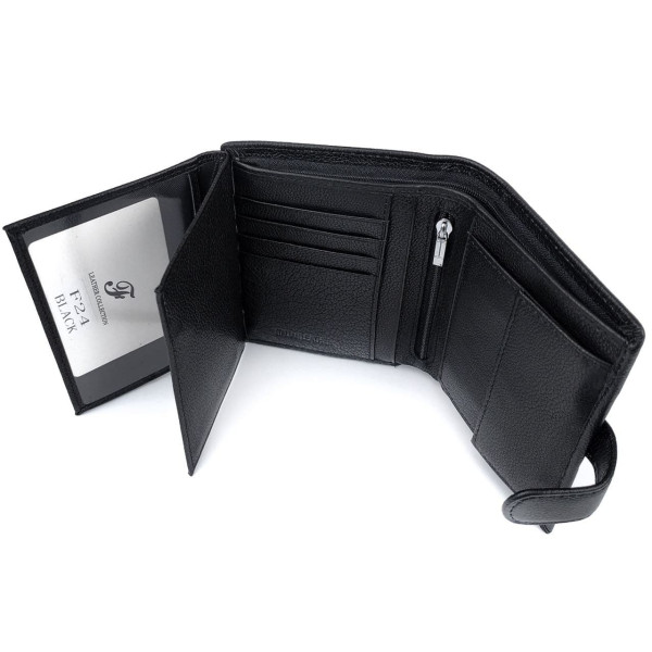 Стильный кошелек из кожи для мужчин с отделом для документов Salfeite F-24-1 (JZ6779) черный