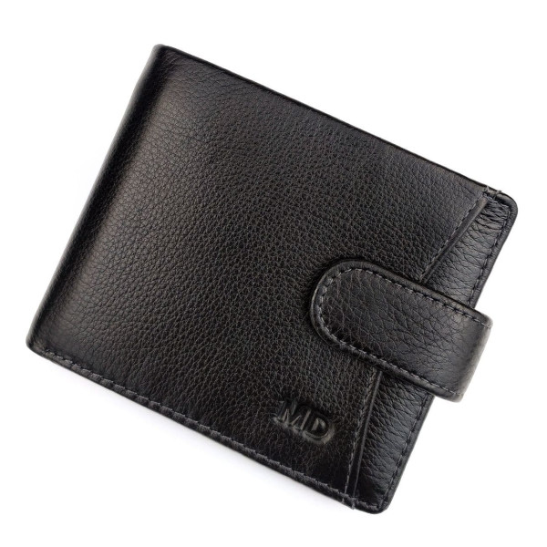 Современный мужской кошелек из кожи MD Leather MD-22-203 (JZ6727) черный