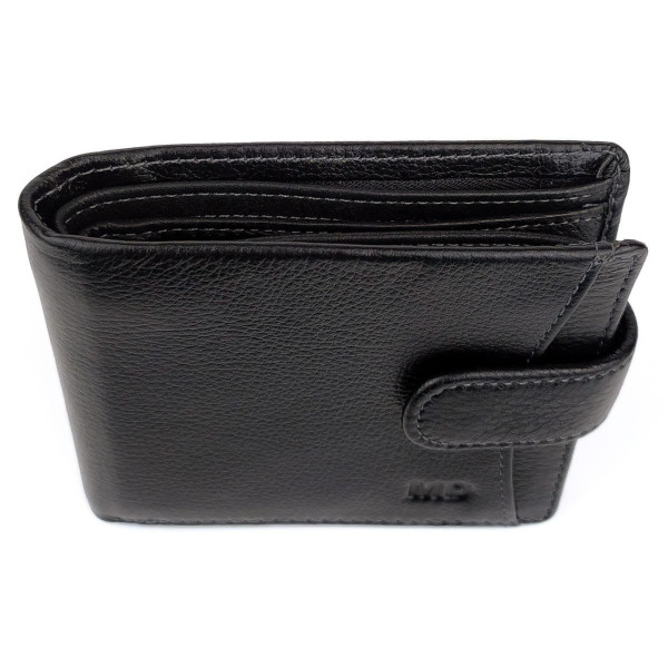 Современный мужской кошелек из кожи MD Leather MD-22-203 (JZ6727) черный