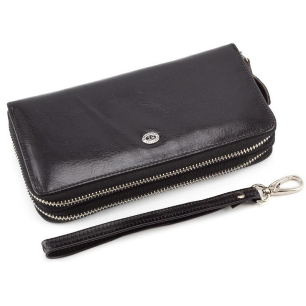 Клатч- борсетка на две молнии кожаный ST Leather (B139-3) 98106 Черный