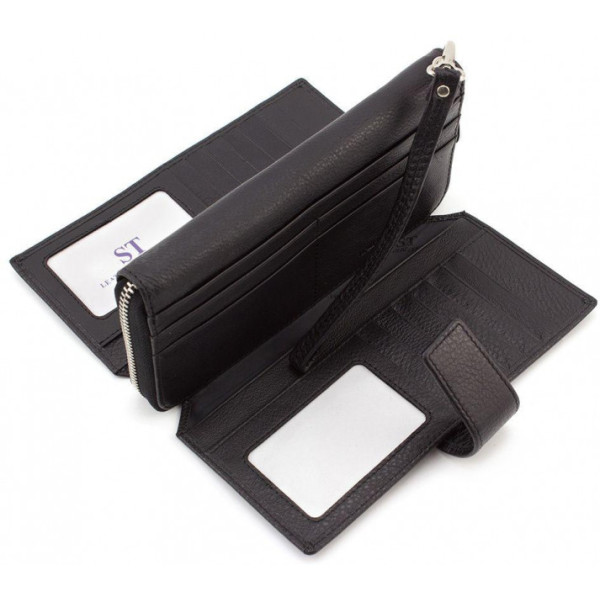 Мужской кожаный кошелек ST Leather (ST228) 98327 Черный