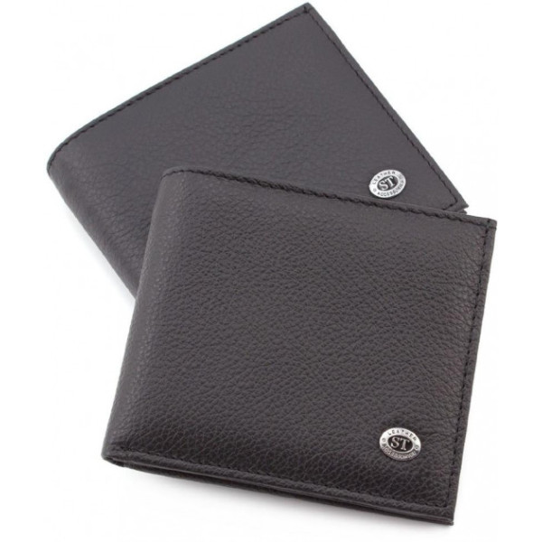 Мужской кожаный кошелек ST Leather (ST154) 98384 Черный