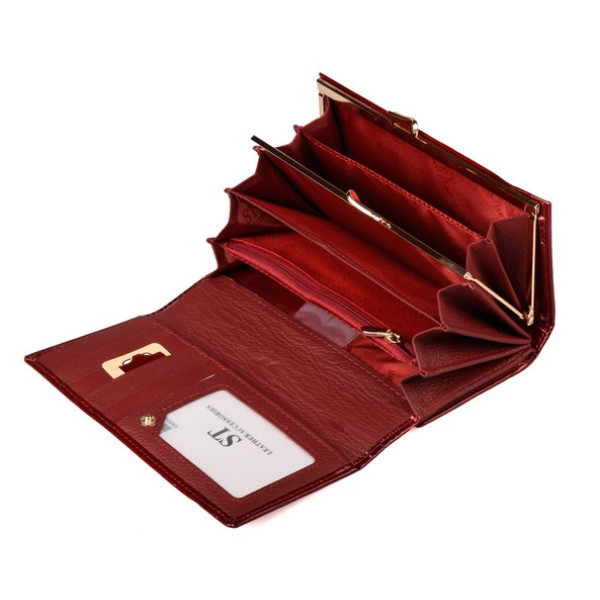 Женский кожаный кошелек с визитницей ST Leather (S9001A) 98285 Красный