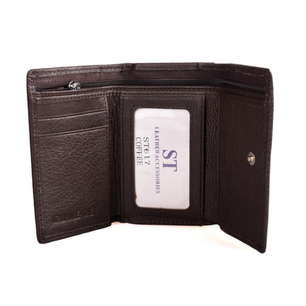 Жіночий шкіряний гаманець складаний ST Leather (ST617) 98554 Коричневий