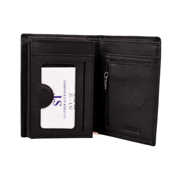 Мужской кожаный кошелек на магните ST Leather (ST-2) 98398 Черный