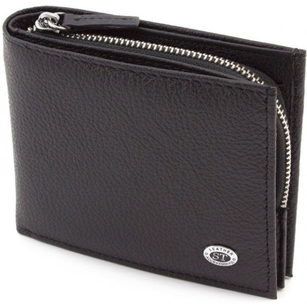 Мужской кожаный кошелек ST Leather (ST154) 98384 Черный
