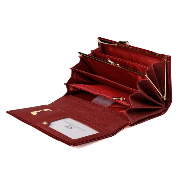 Женский кожаный кошелек с визитницей ST Leather (S9001A) 98285 Красный
