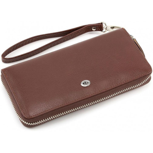 Клатч- портмоне на молнии кожаный ST Leather (B138-3) 98104 Коричневый