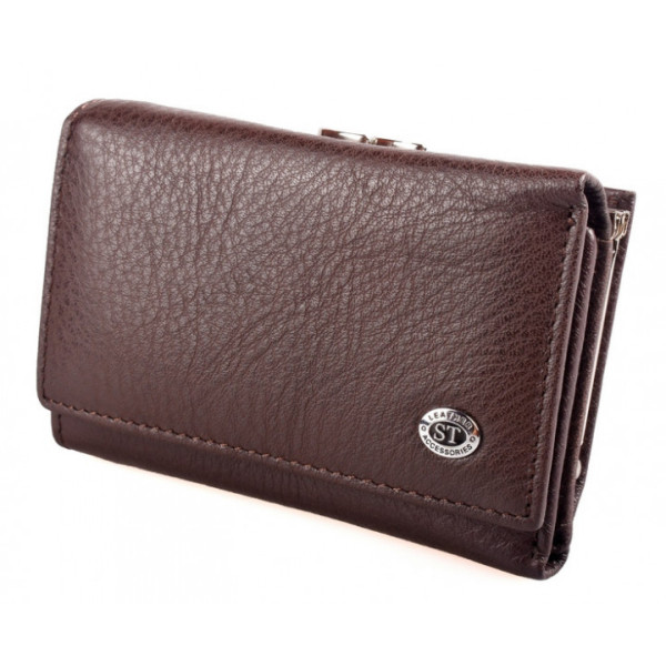 Жіночий шкіряний гаманець складаний ST Leather (ST617) 98554 Коричневий