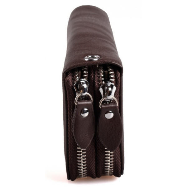Шкіряний гаманець клатч на дві блискавки ST Leather (SТ238-2) 98578 Коричневий