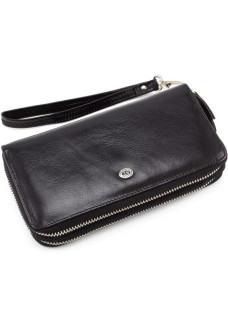 Клатч- борсетка на две молнии кожаный ST Leather (B139-3) 98106 Черный