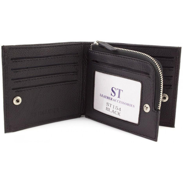 Мужской кожаный кошелек ST Leather (ST154) 98384 Черный
