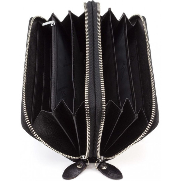 Клатч- борсетка на две молнии кожаный ST Leather (B139-3) 98106 Черный