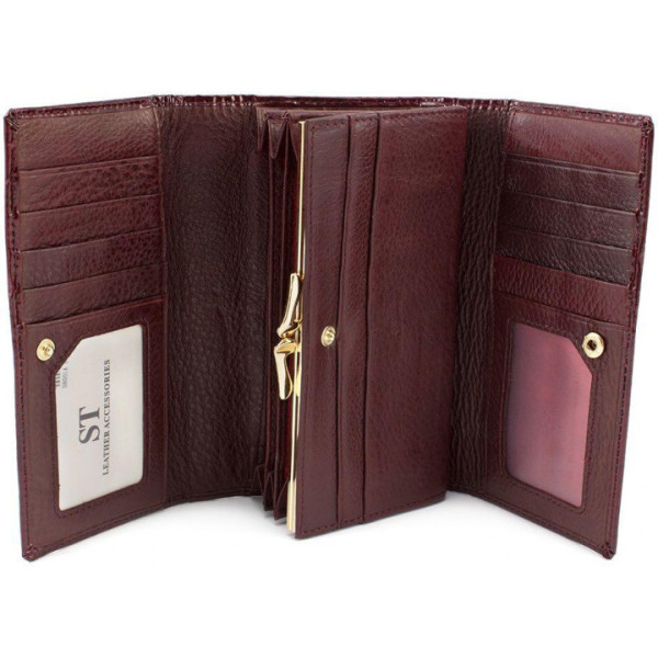 Женский кошелек кожаный ST Leather (S8001A) 98276 Бордовый