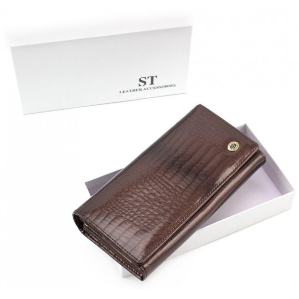 Жіночий гаманець шкіряний ST Leather (S1001A) 98190 Коричневий