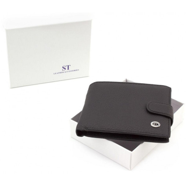 Мужской кожаный кошелек ST Leather (ST137) 98334 Черный