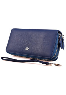 Кожаный кошелек клатч на две молнии ST Leather (ST238-2) 98424 Синий