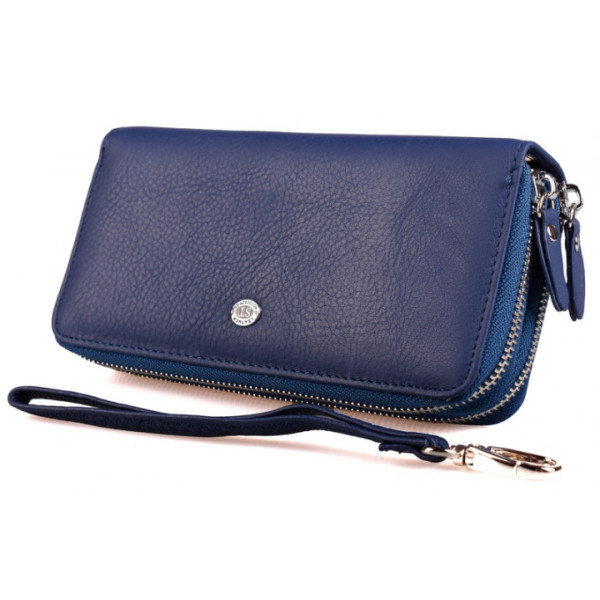 Кожаный кошелек клатч на две молнии ST Leather (ST238-2) 98424 Синий
