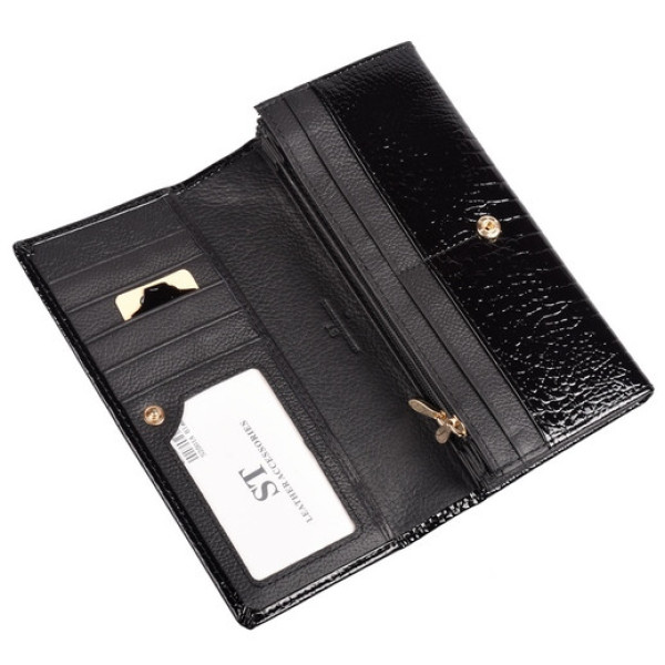 Жіночий шкіряний гаманець ST Leather (S2001A) 98218 Чорний