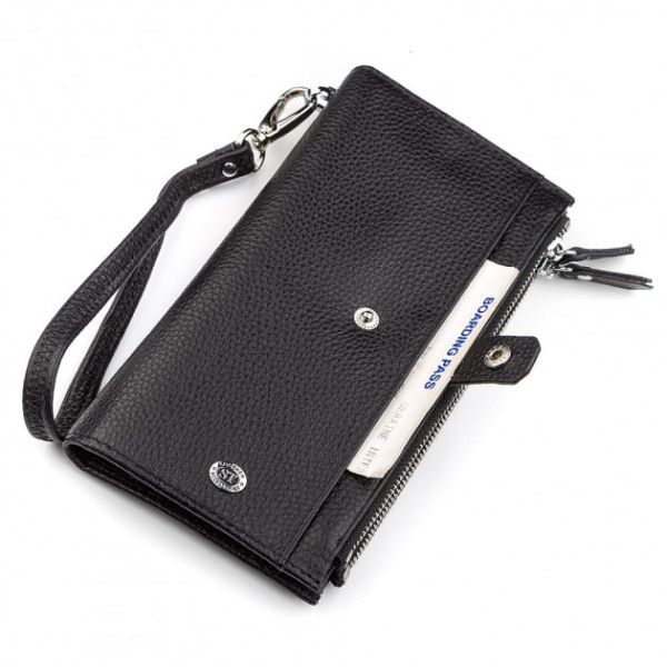 Кошелек кожаный на заклепках ST Leather (ST420) 98500 Черный