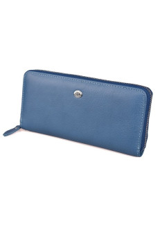 Женский кожаный кошелек клатч на молнии St leather (ST238) 382020 Голубой