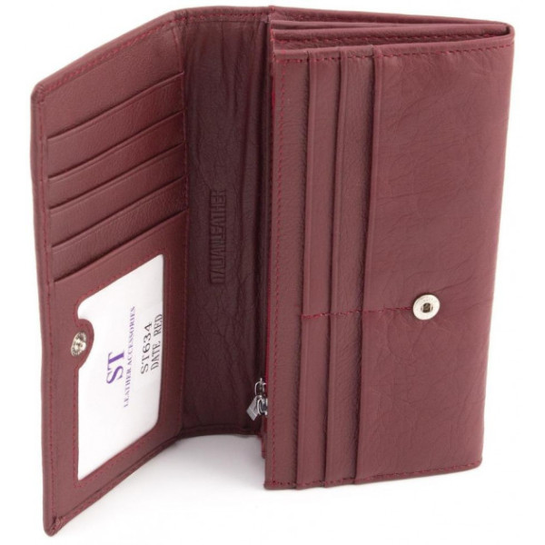 Женский кожаный кошелек ST Leather (ST634) 98559 Бордовый