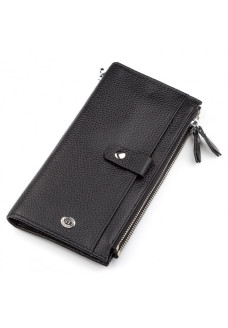 Гаманець шкіряний на заклепках ST Leather (ST420) 98500 Чорний