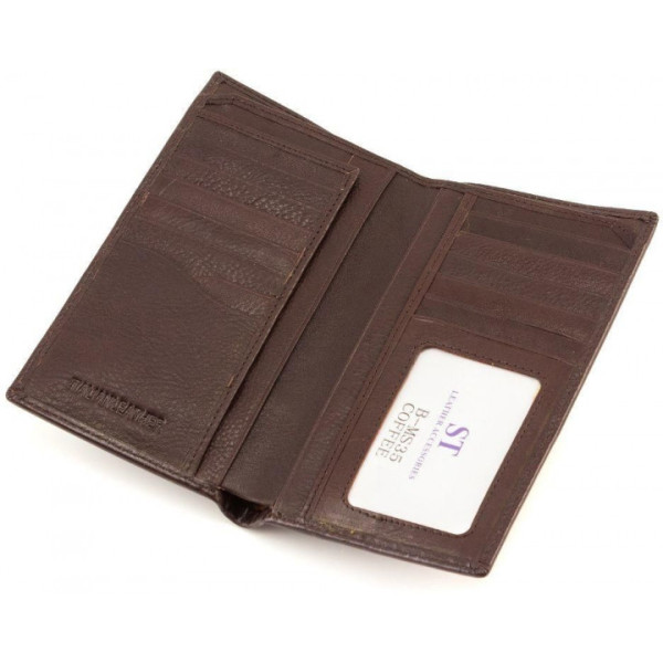 Чоловічий гаманець натуральна шкіра ST Leather (B-MS35) 98180 Коричневий