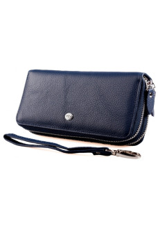 Кожаный кошелек клатч на две молнии ST Leather (ST238-2) 98418 Синий
