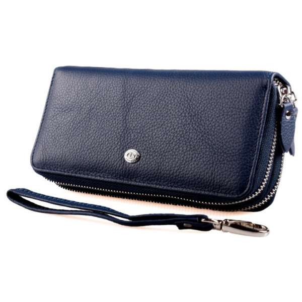 Кожаный кошелек клатч на две молнии ST Leather (ST238-2) 98418 Синий