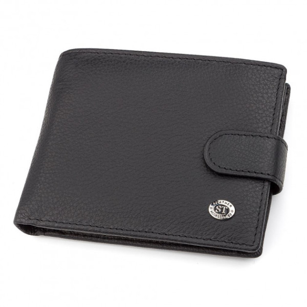 Чоловічий гаманець з натуралной шкіри ST Leather (ST137) 98333 Чорний