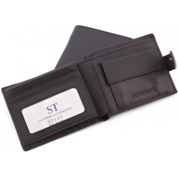 Мужской кожаный кошелек ST Leather (ST137) 98334 Черный