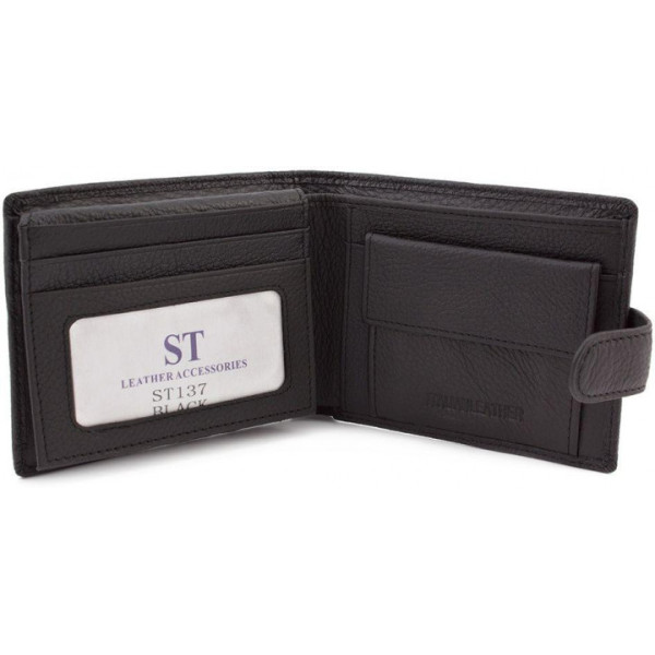 Мужской кожаный кошелек ST Leather (ST137) 98334 Черный