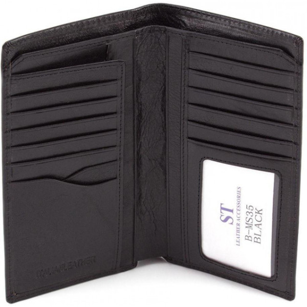 Мужской кошелек из натуралной кожи ST Leather (B-MS35) 98179 Черный