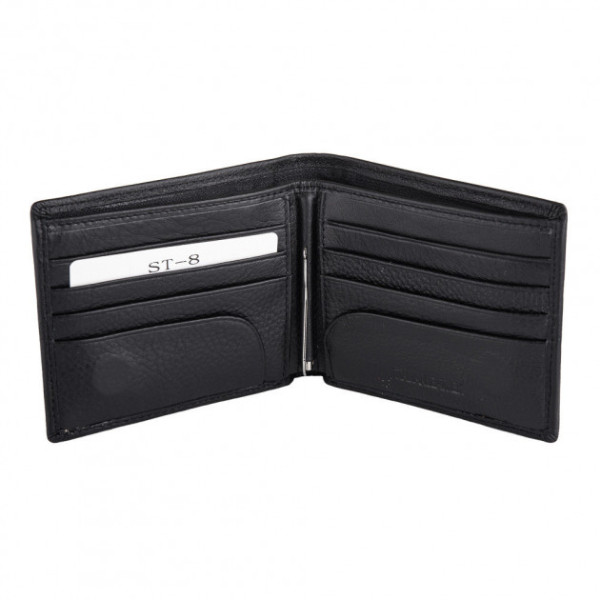 Мужской кожаный кошелек ST Leather (ST-3) 98442 Черный
