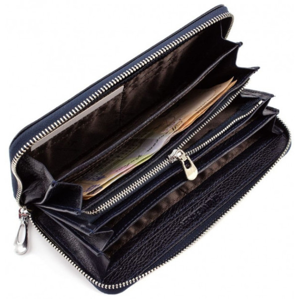 Кошелек из натуральной кожи на молнии ST Leather (ST201) 98403 Синий