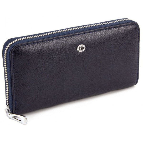 Кошелек из натуральной кожи на молнии ST Leather (ST201) 98403 Синий