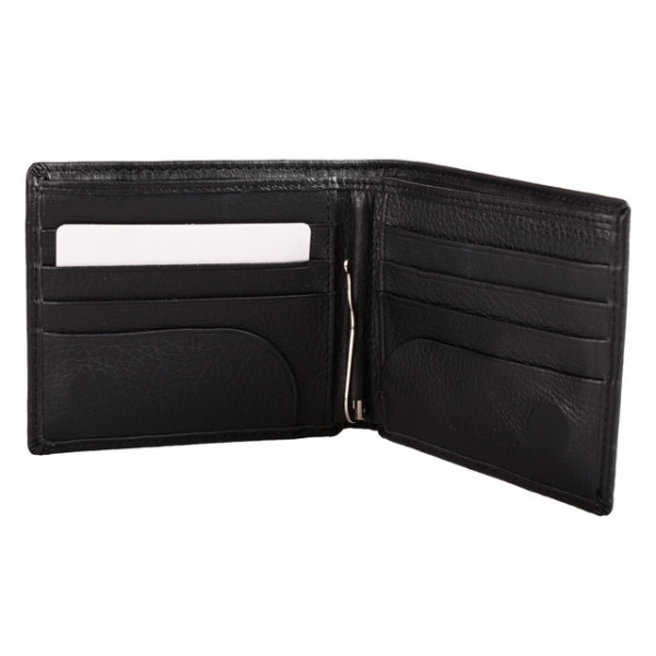Мужской кожаный кошелек на магните ST Leather (ST-3) 98441 Черный