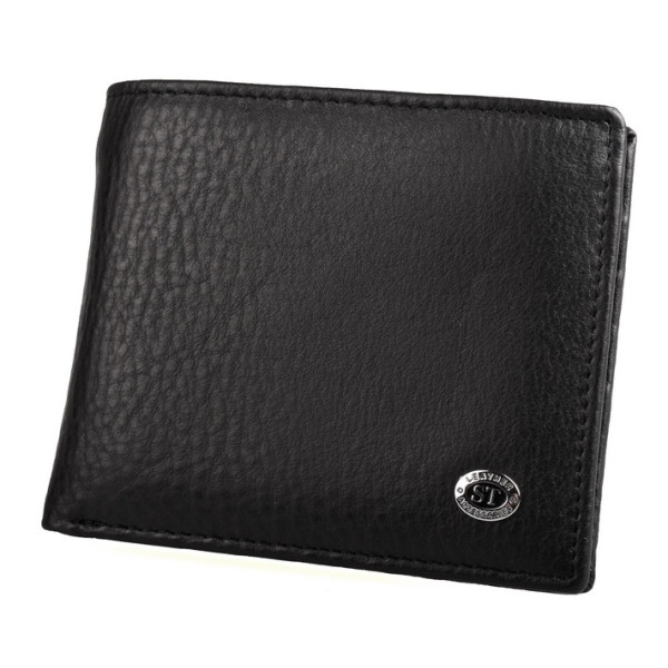 Мужской кожаный кошелек на магните ST Leather (ST-3) 98441 Черный
