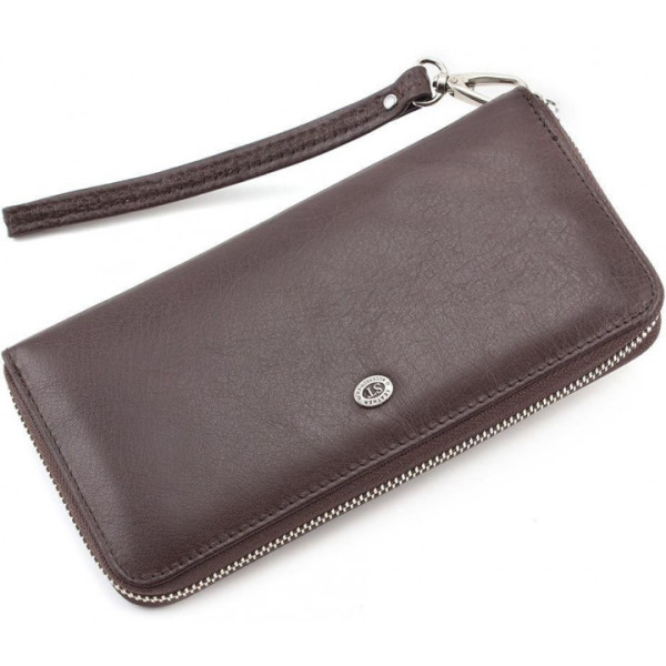 Кошелек из кожи на молнии ST Leather (ST45-2) 98541 Коричневый
