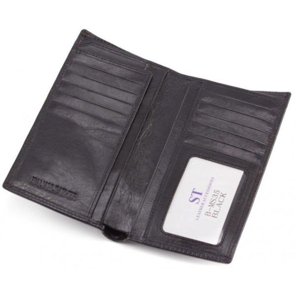 Мужской кошелек из натуралной кожи ST Leather (B-MS35) 98179 Черный