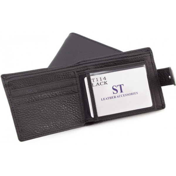 Мужской кожаный кошелек ST Leather (ST114) 98320 Черный